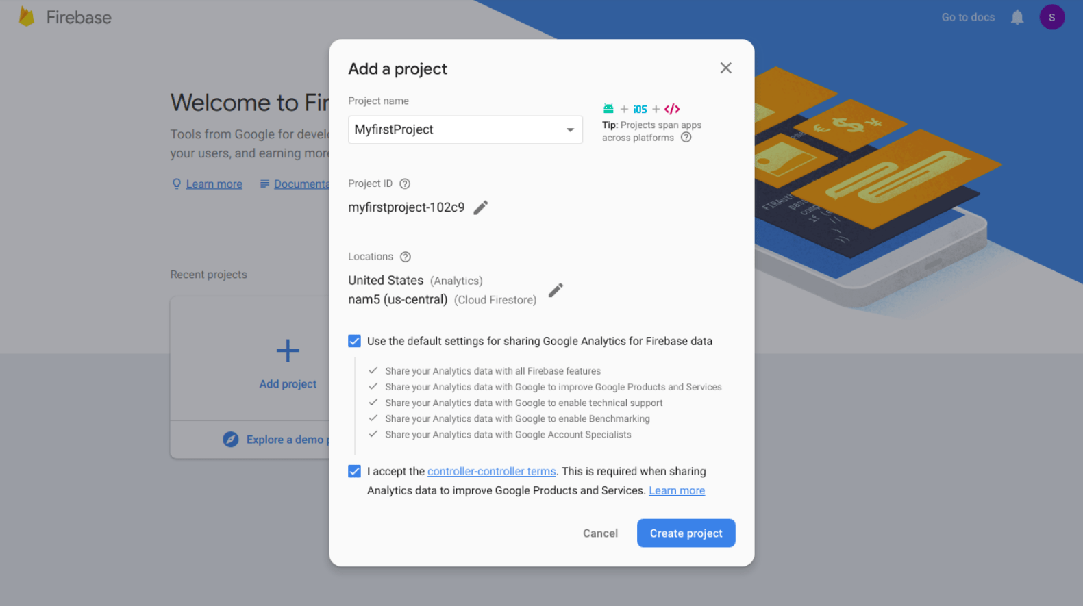 New Firebase Project